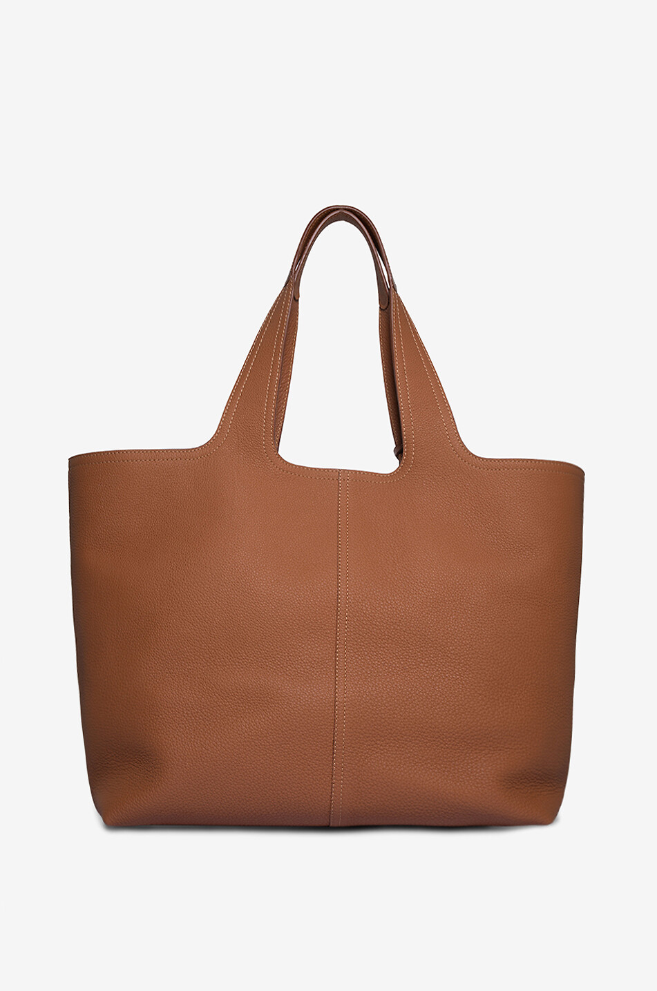 SANTONI Shopping Large leather tote bag Women BROWN 3