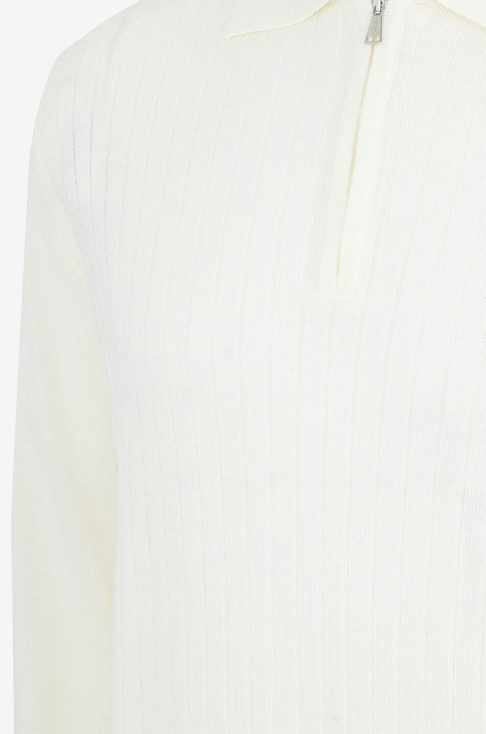 AURELIEN Merino wool long-sleeved polo shirt Men EGGSHELL 3