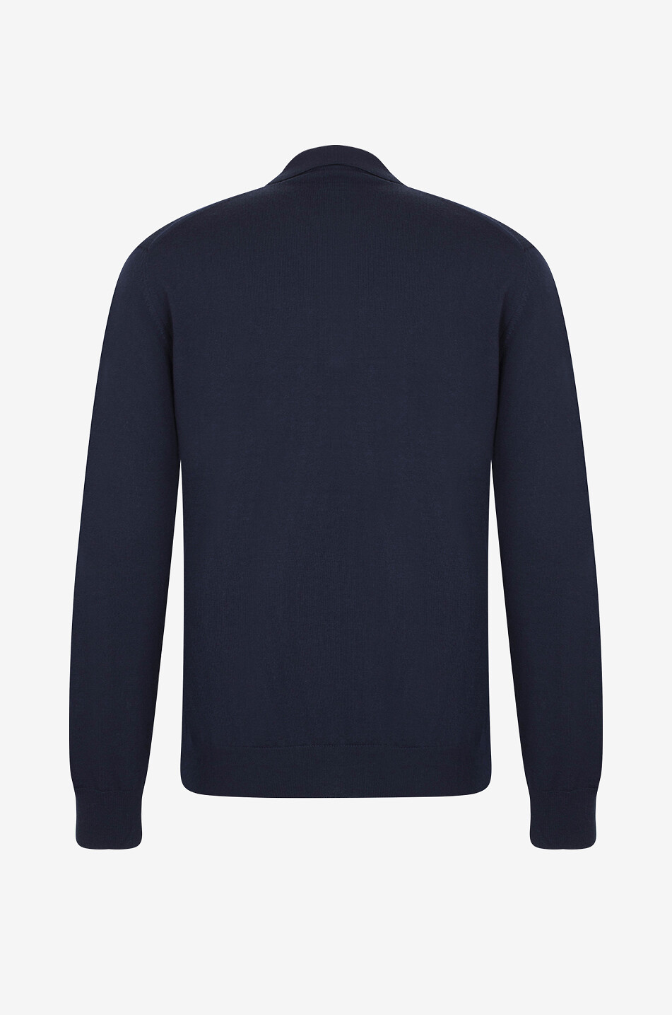 AURELIEN Merino wool long-sleeved polo shirt Men DARK BLUE 2