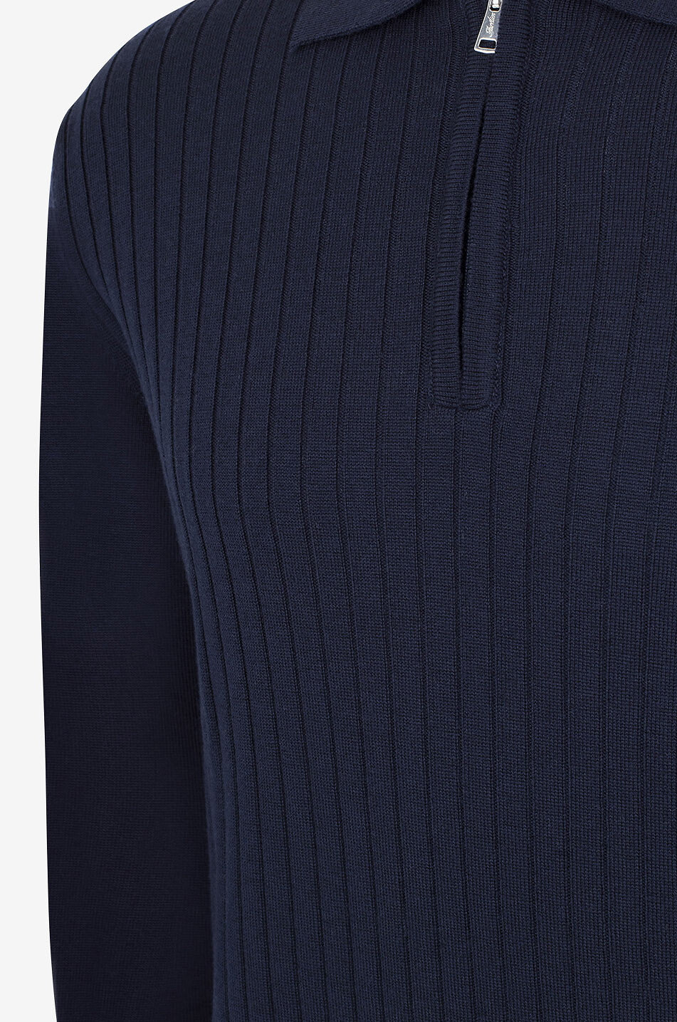 AURELIEN Merino wool long-sleeved polo shirt Men DARK BLUE 7