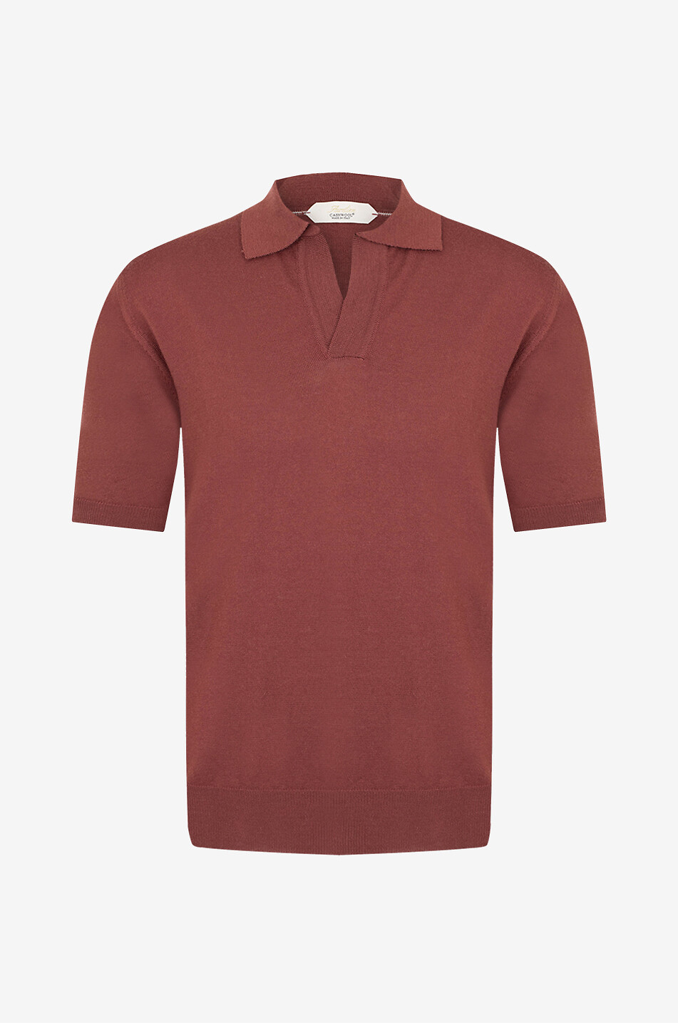 Strick-Kurzarm-Polohemd aus Cashwool