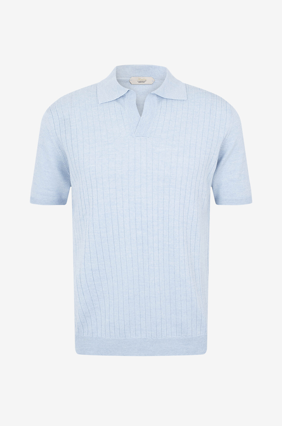 Rippstrick-Kurzarm-Polohemd ohne Ärmel Cashwool