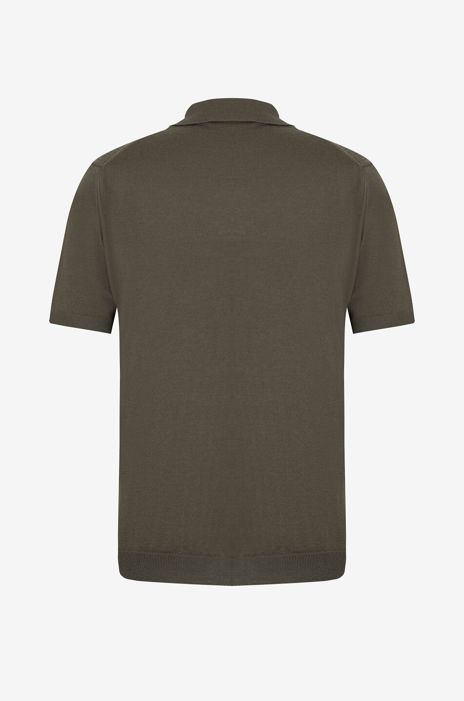 Polo en maille côtelé à manches courtes sans boutons Cashwool