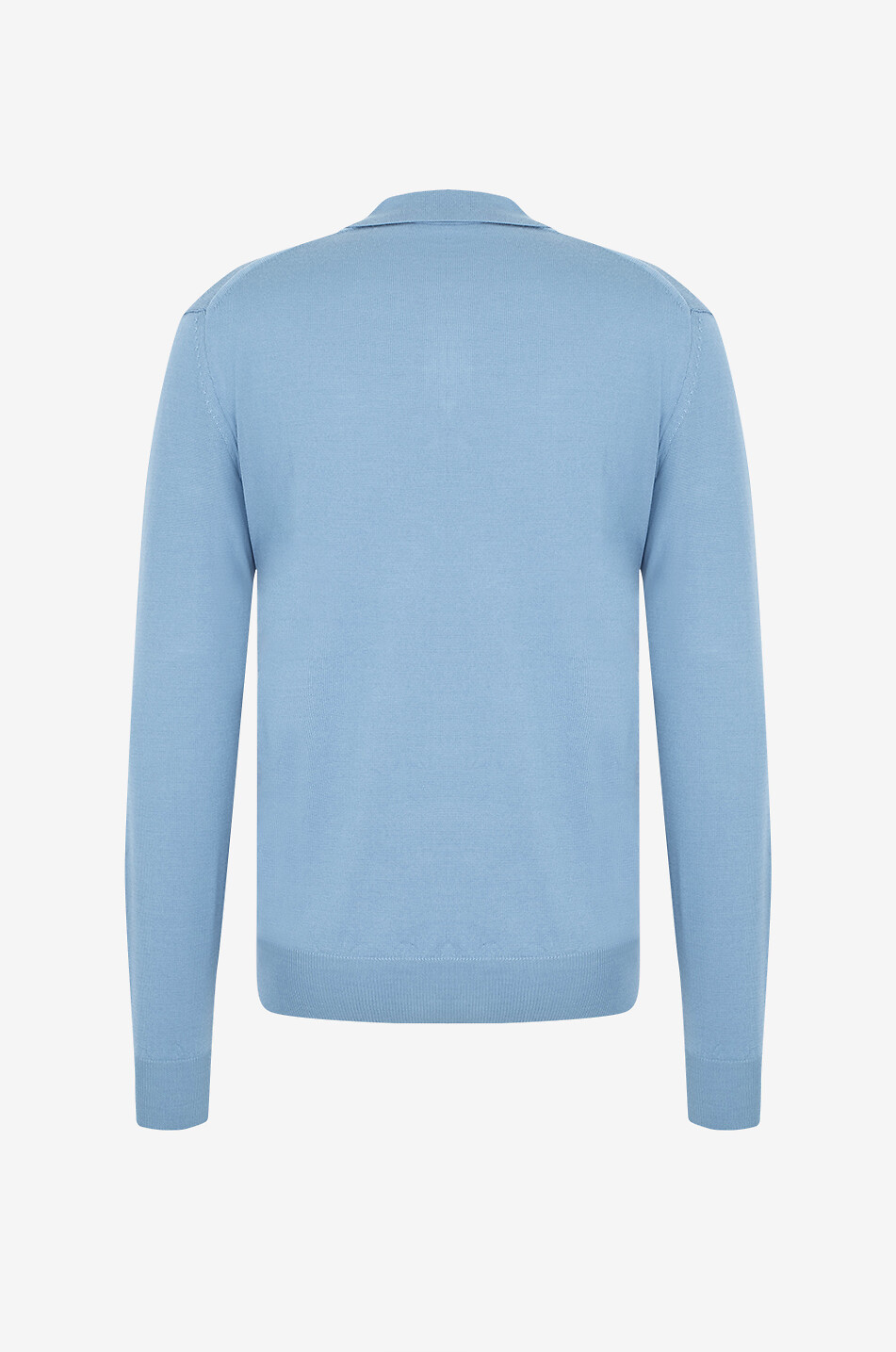 AURELIEN Feiner Polohemd-Pullover aus Wolle Cashwool Herren BLAU 2