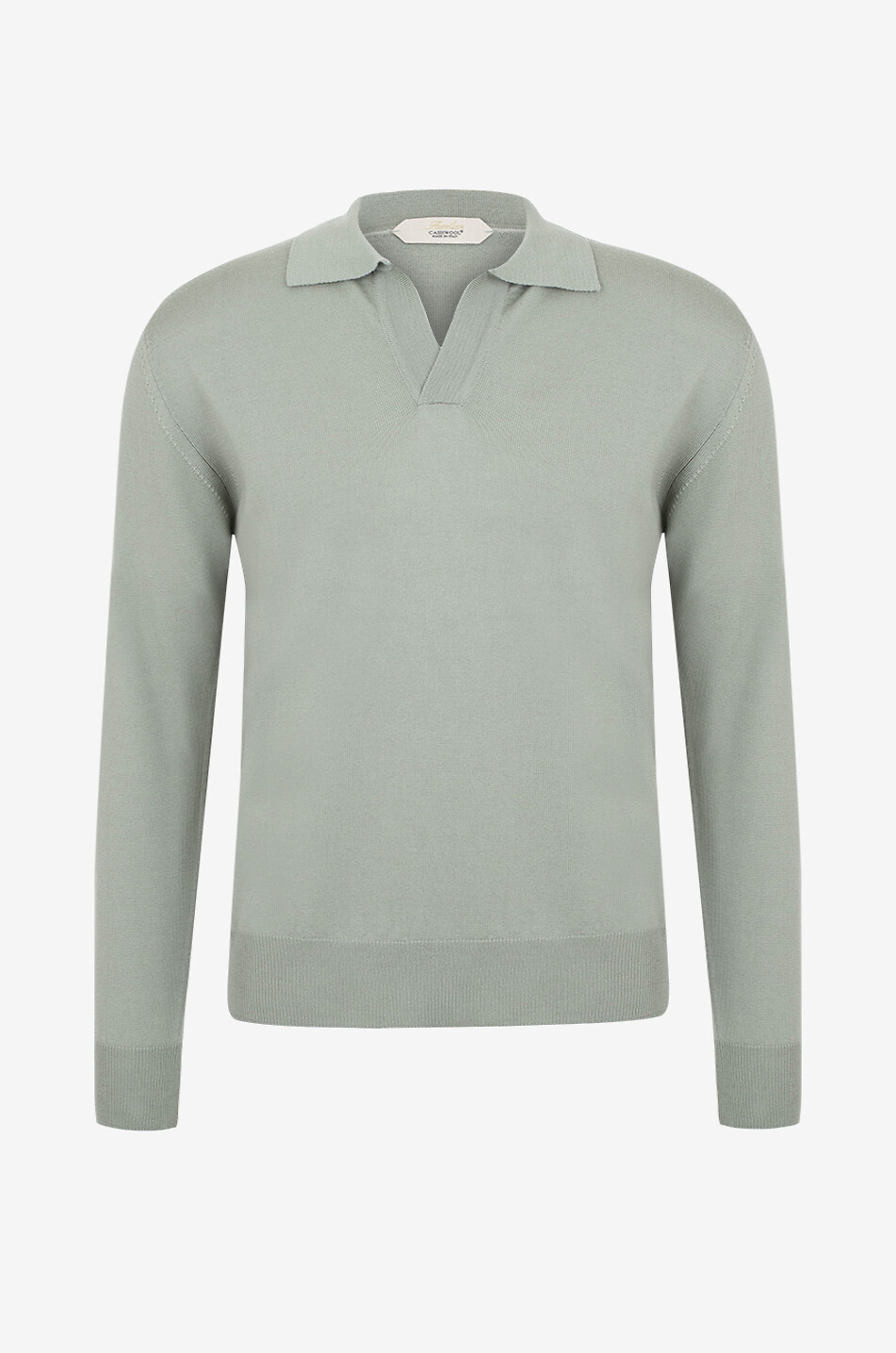 AURELIEN Feiner Polohemd-Pullover aus Wolle Cashwool Herren HELLES KHAKI 1
