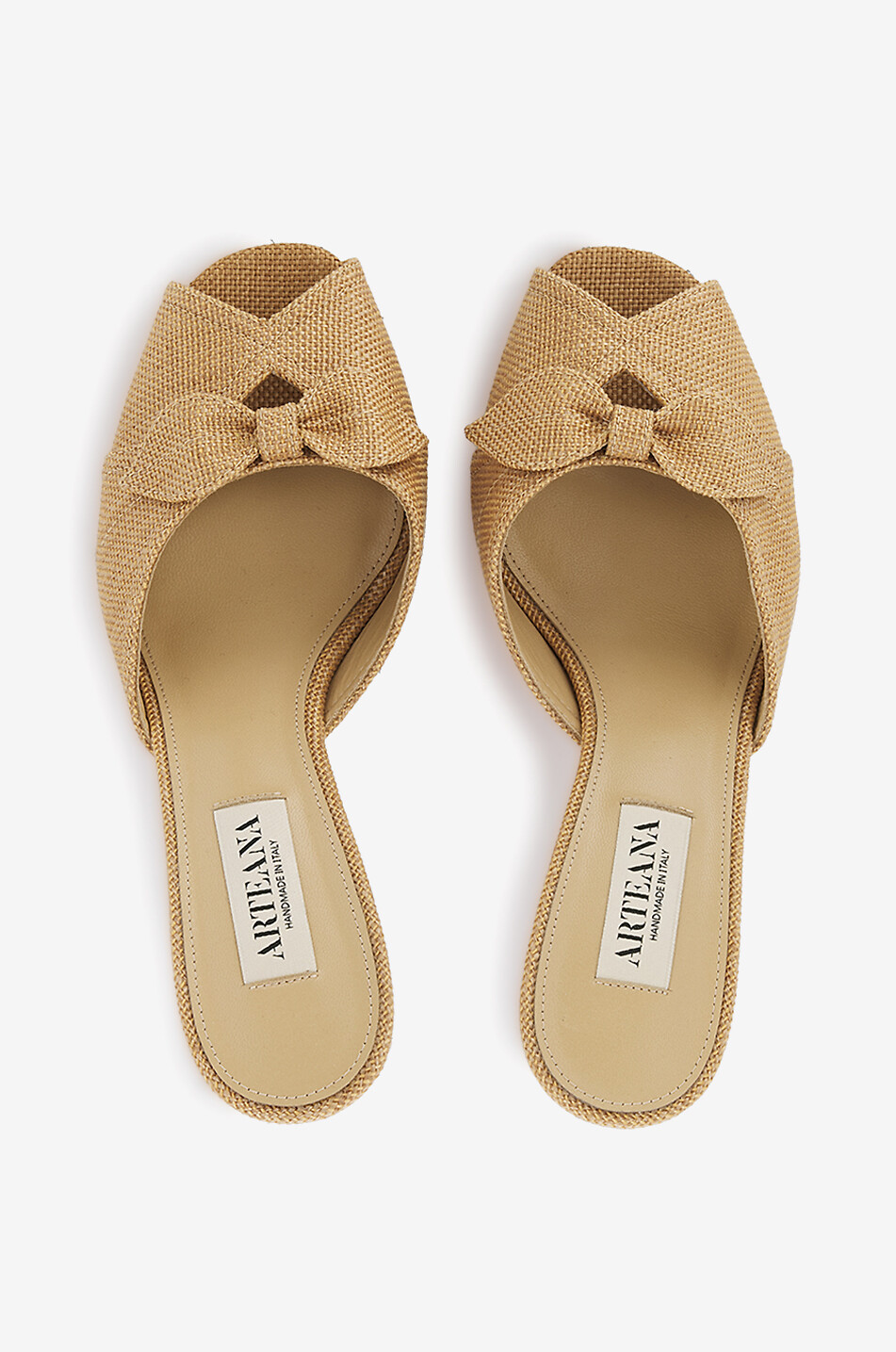 ARTEANA Varenna 75 raffia heeled mules Women LIGHT BROWN 8