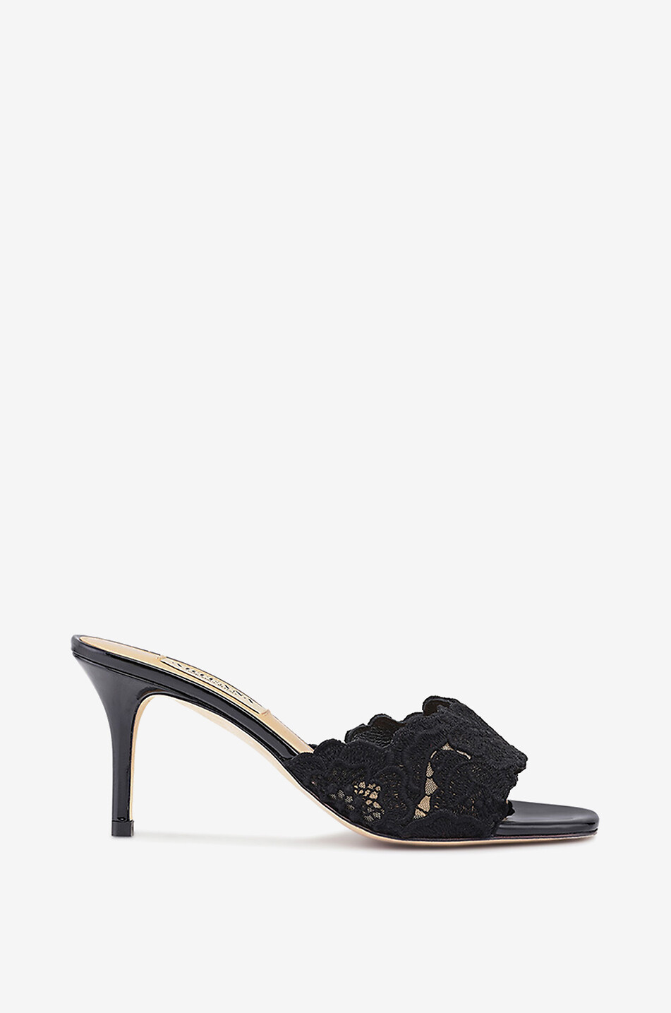 ARTEANA Como 75 patent leather and lace mules Women BLACK 2