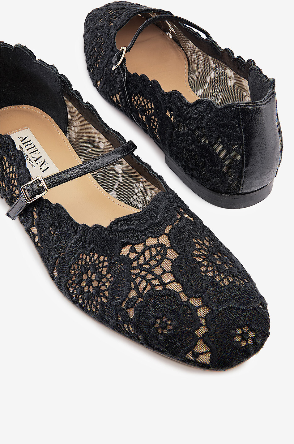 ARTEANA Garda lace Mary Jane ballet flats Women BLACK 8