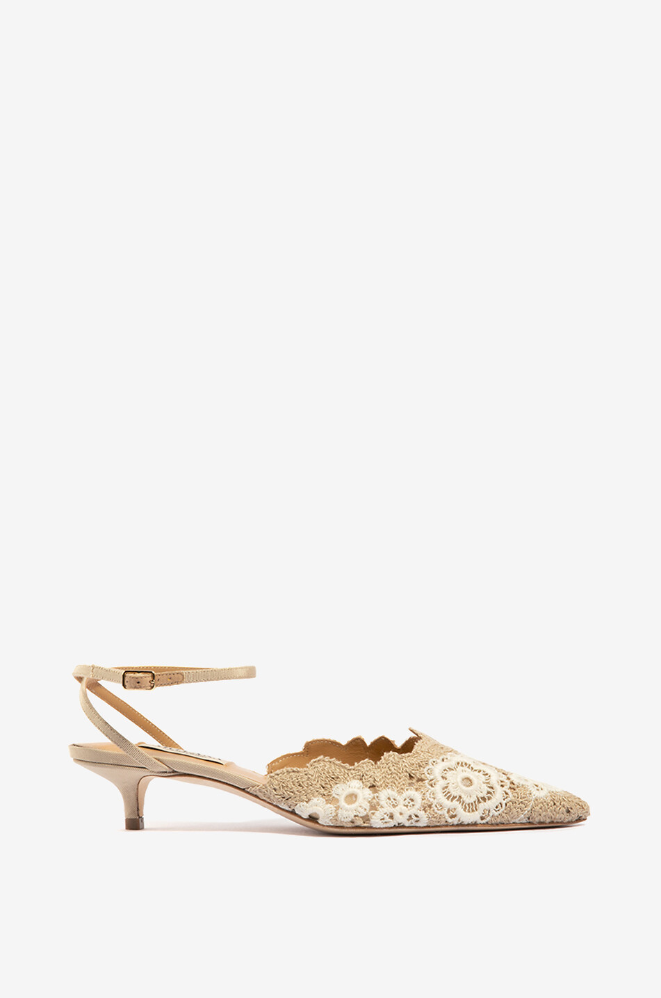 ARTEANA Wildleder- und Spitzen-Riemchenpumps Amalfi 40 Damen BEIGE 2