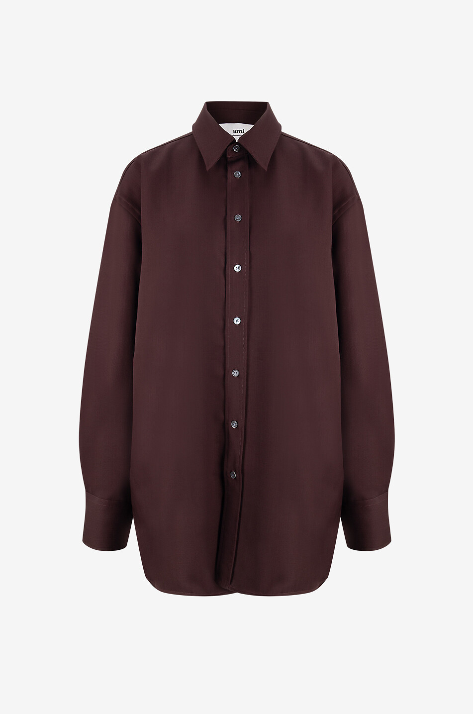 AMI Virgin wool long-sleeved shirt Women BROWN 1