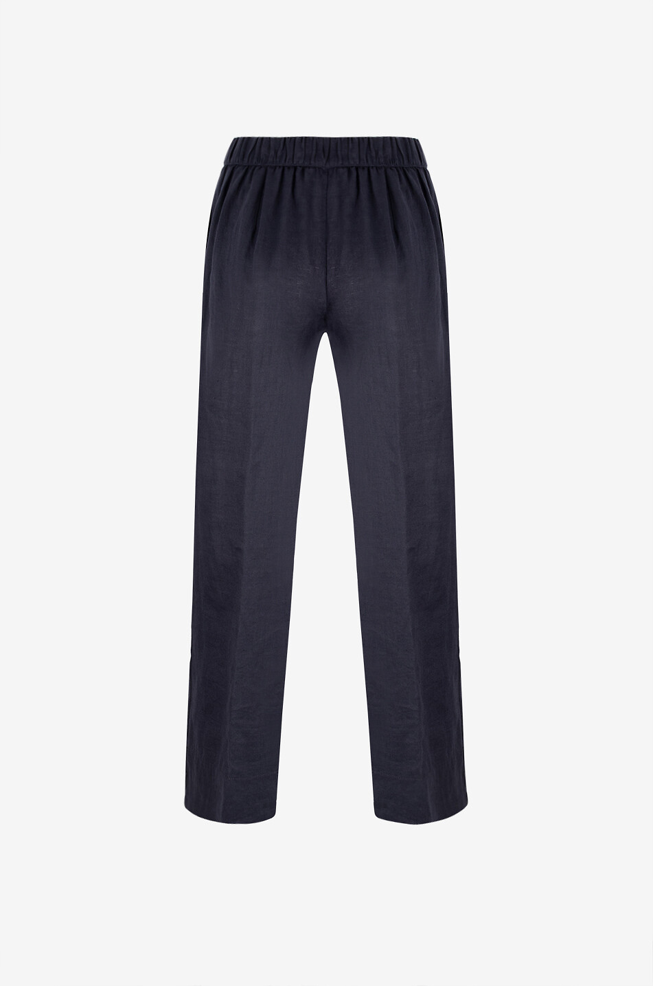 YC MILANO Linen straight-leg trousers Women DARK BLUE 2