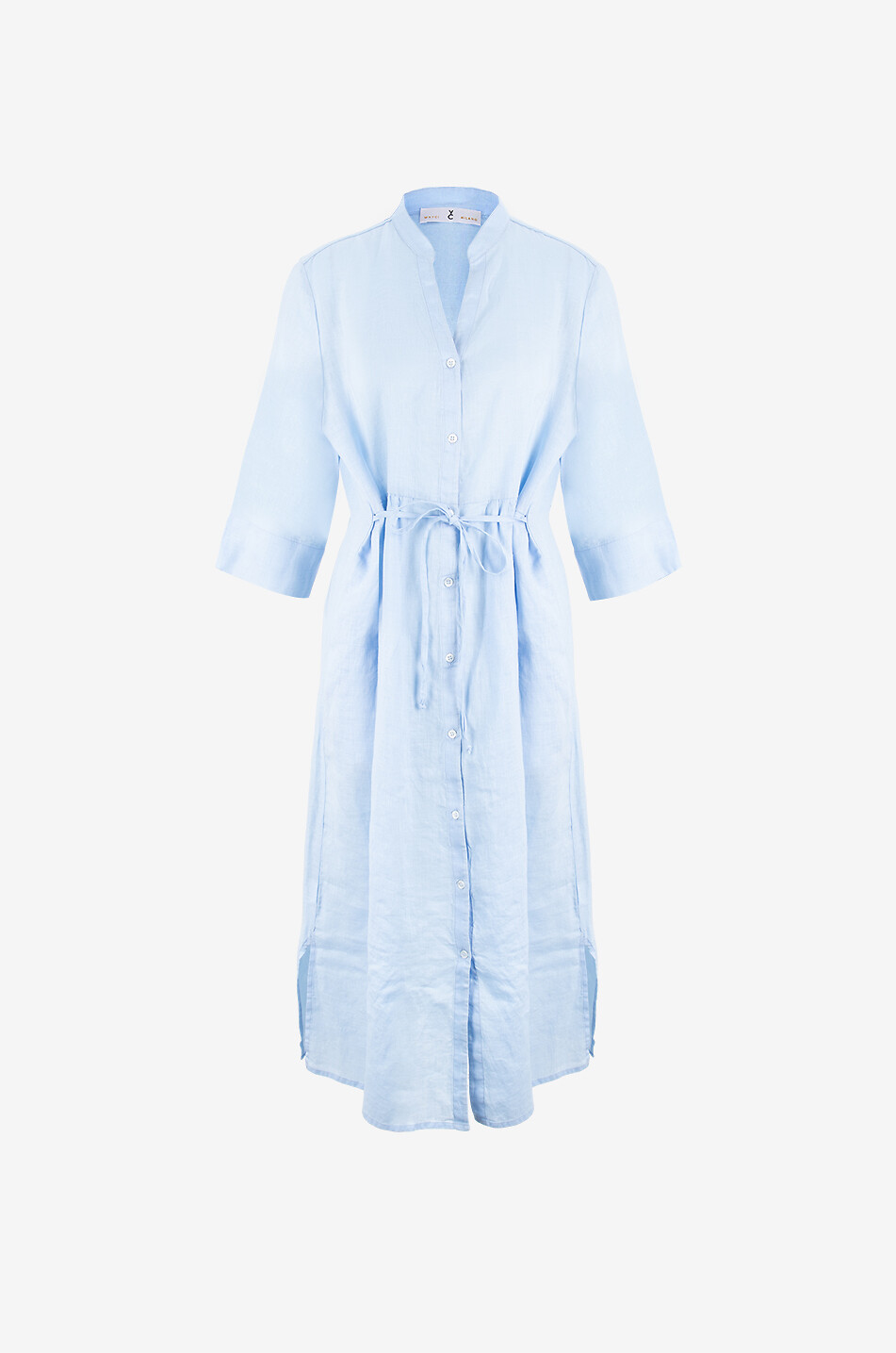 YC MILANO Robe-chemise en lin Femme BLEU CLAIR 1