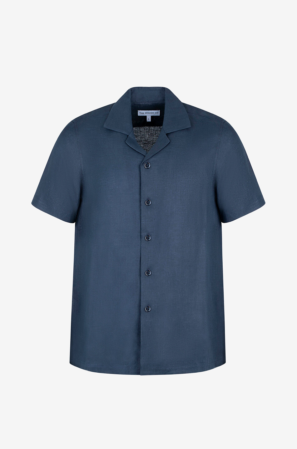 THE RESORT CO Resort linen short-sleeved shirt Men DARK BLUE 1