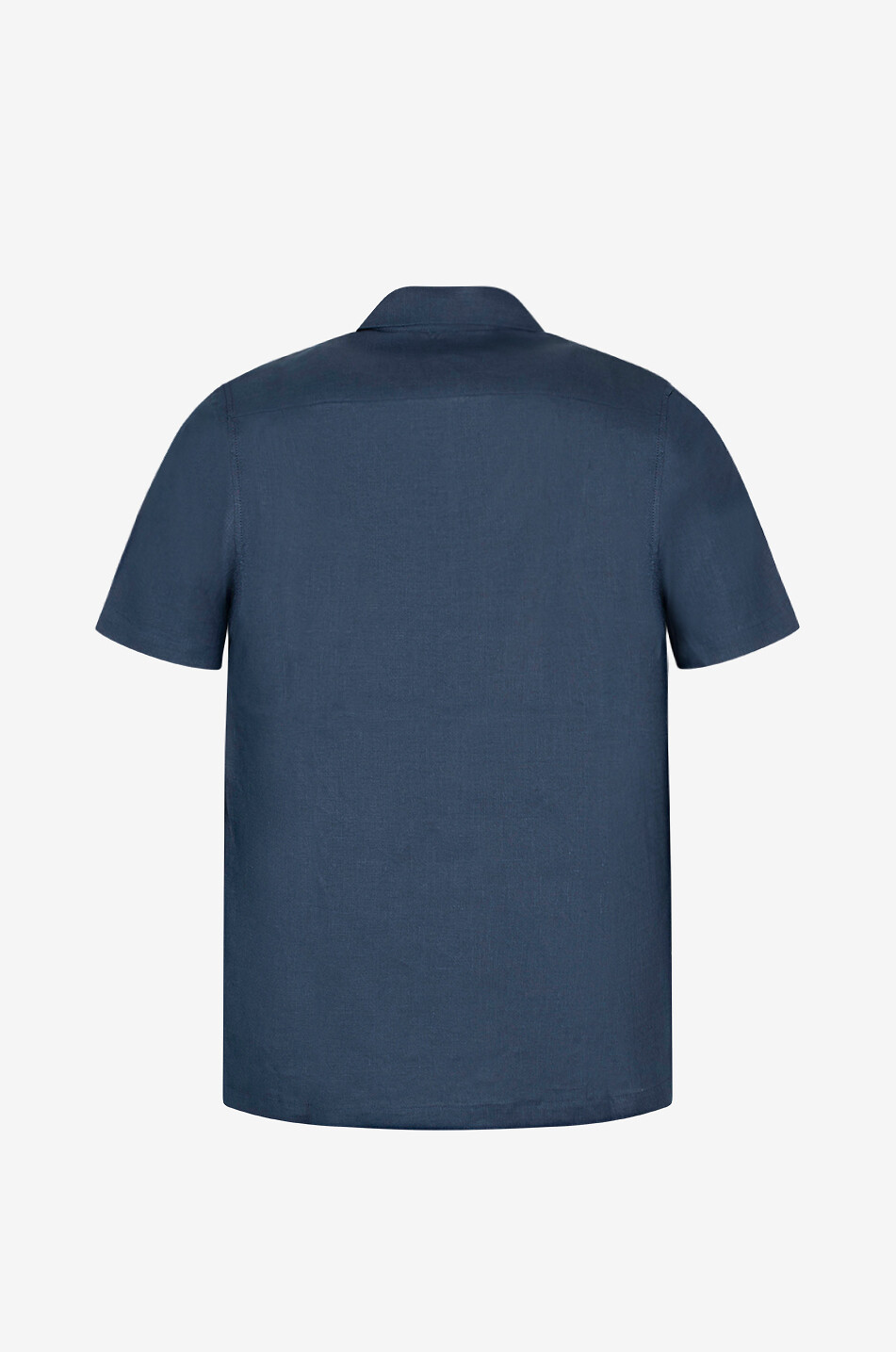 THE RESORT CO Resort linen short-sleeved shirt Men DARK BLUE 2