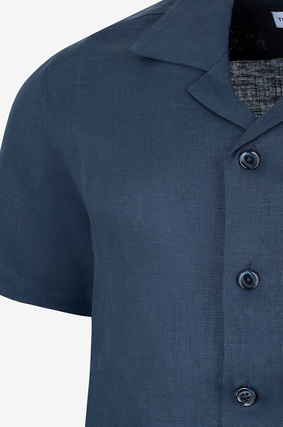 THE RESORT CO Resort linen short-sleeved shirt Men DARK BLUE 3