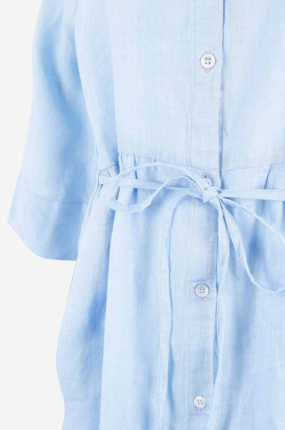 YC MILANO Robe-chemise en lin Femme BLEU CLAIR 3