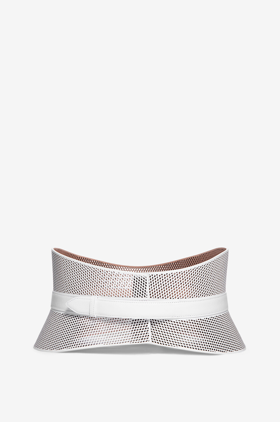 Ceinture corset en cuir motif résille