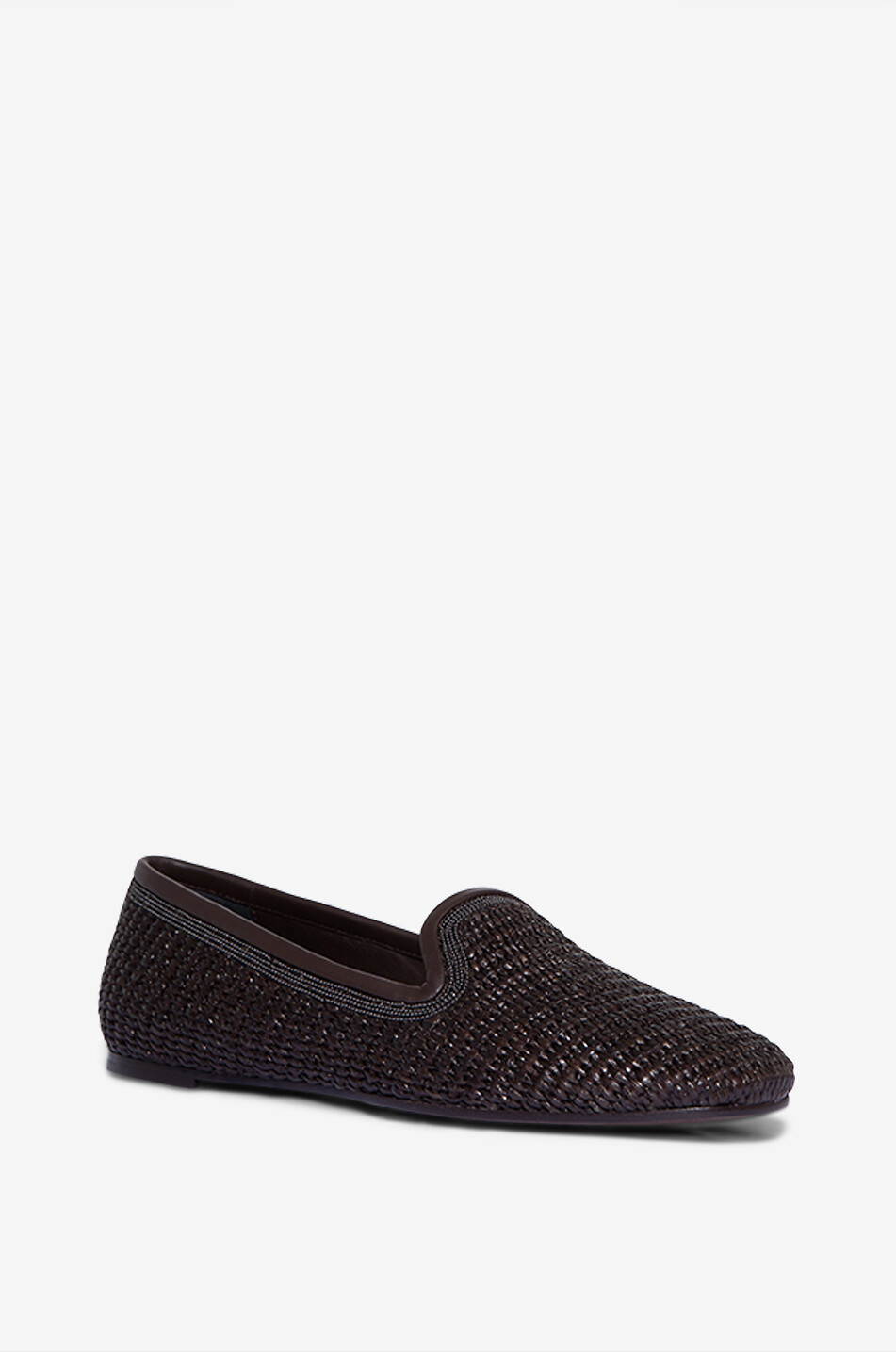 Precious Trim braided raffia loafers