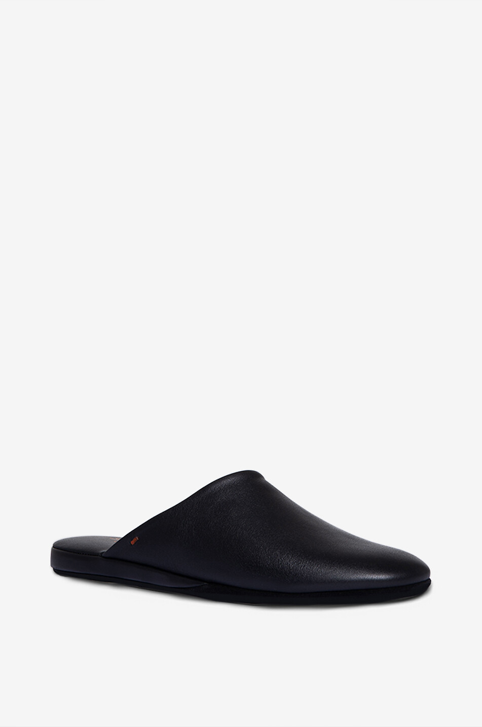 SANTONI Leather slippers Men BLACK 1