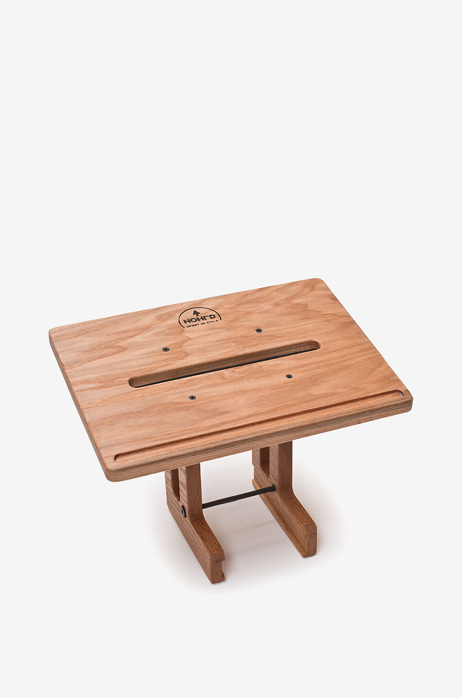 Tablet and laptop stand in oak