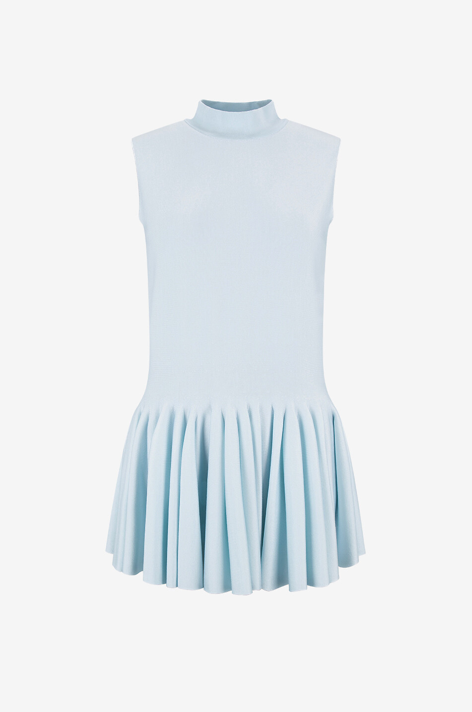 ALAÏA Top sans manches en maille à godets Femme BLEU 1