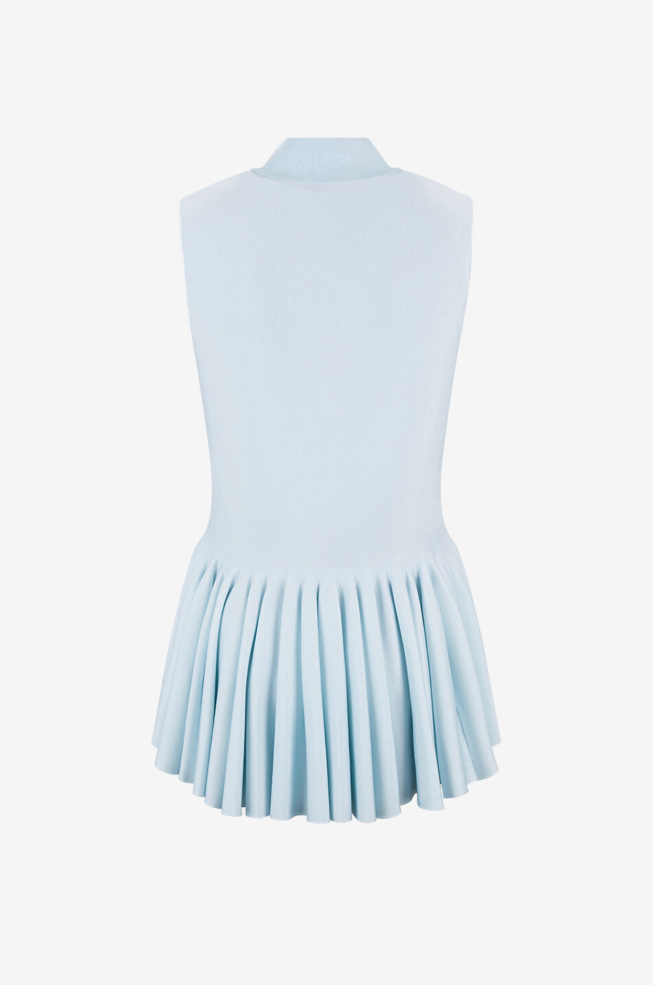 ALAÏA Top sans manches en maille à godets Femme BLEU 2