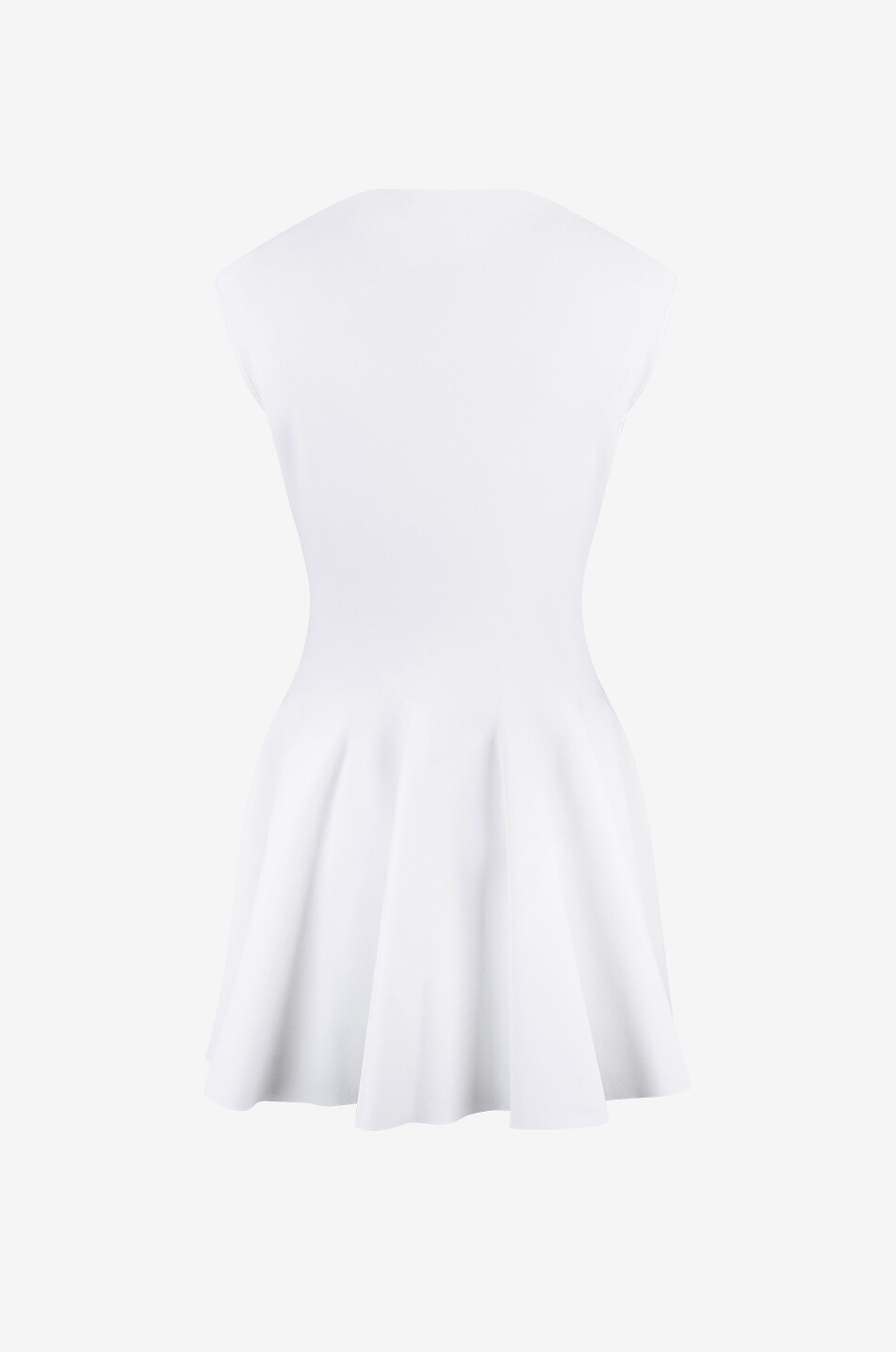 ALAÏA Peplum mini skater knit dress Women WHITE 2