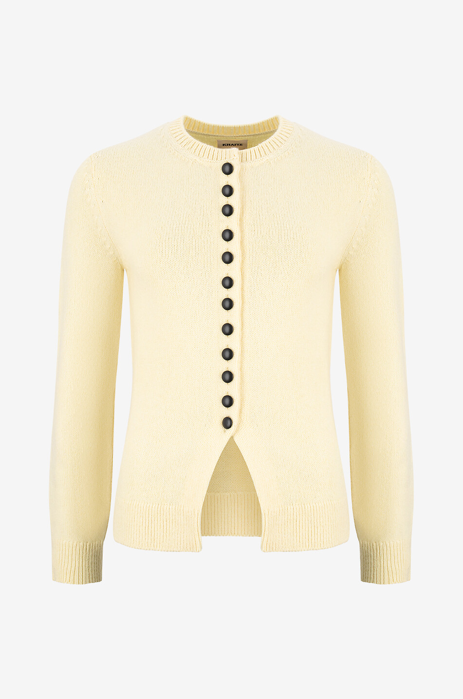 KHAITE Josette cashmere cardigan with leather buttons Women YELLOW 1