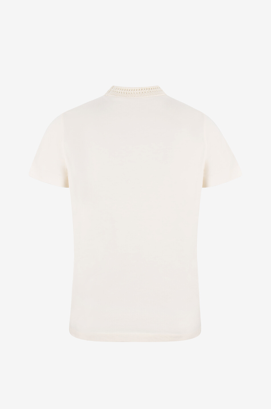 MONCLER T-shirt à manches courtes et col en maille ajourée Femme BLANC 2