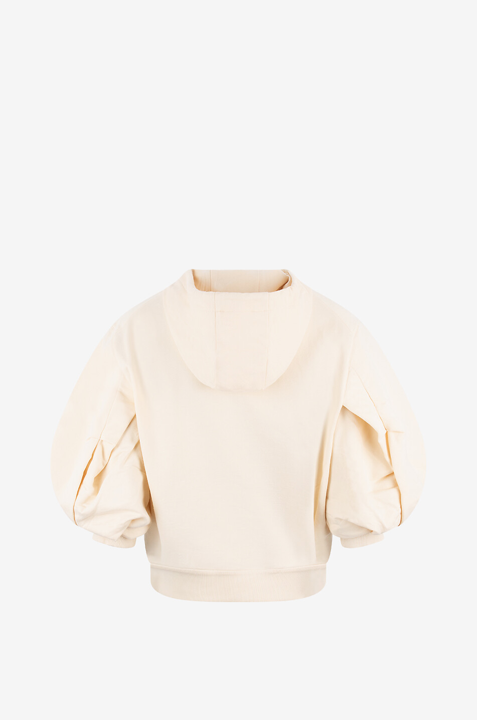 MONCLER Sweat-shirt zippé à capuche et manches bouffantes Femme BLANC CASSE 2
