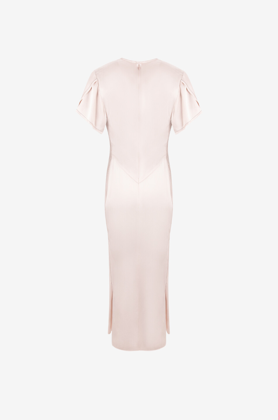 VICTORIA BECKHAM Gathered V-neck satin midi dress Women PINK 2