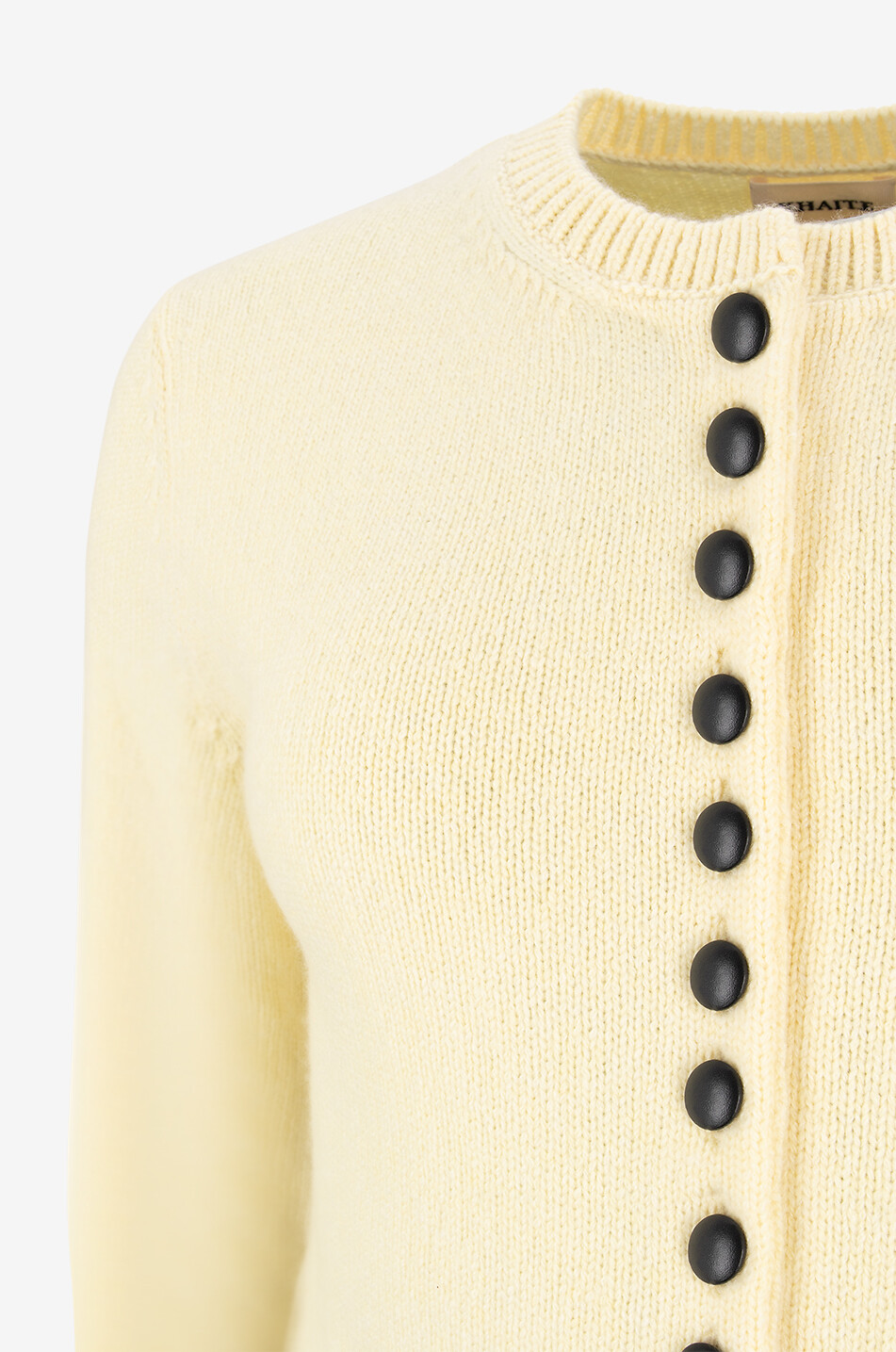 KHAITE Josette cashmere cardigan with leather buttons Women YELLOW 3