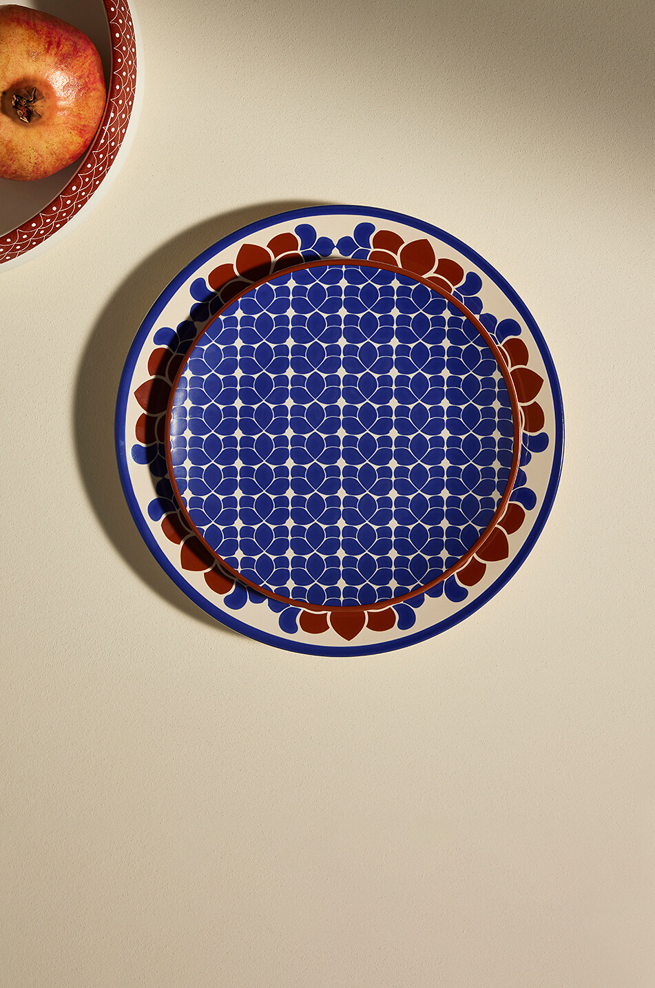 MAISON SARAH LAVOINE Dessertteller aus Steingut Flore Outremer Haus MITTELBLAU 3