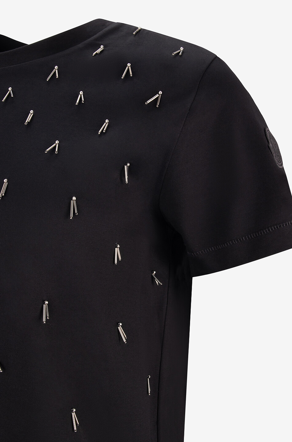 MONCLER Perlenbesticktes Kurzarm-T-Shirt Damen SCHWARZ 3