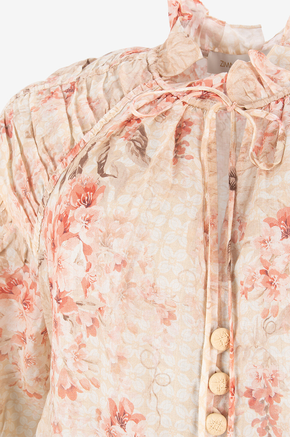 ZIMMERMANN Blouse en ramie fleuri Illuminate Billow Femme BLANC CASSE 3