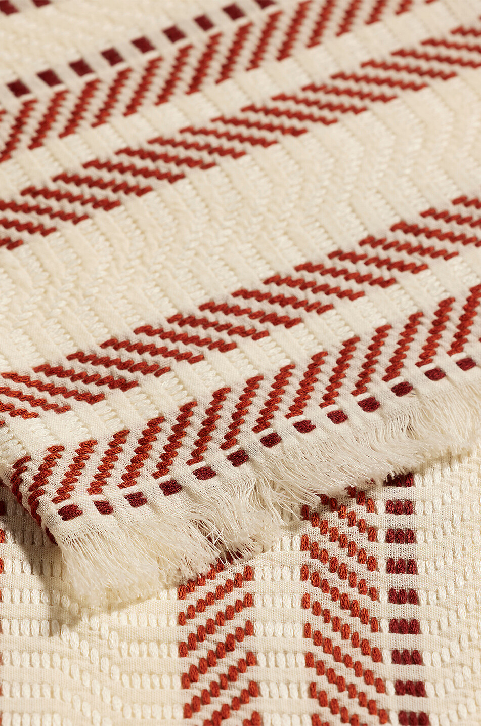 MAISON SARAH LAVOINE Plaid tissé en modal et coton bio Arroz Maison MARRON 3