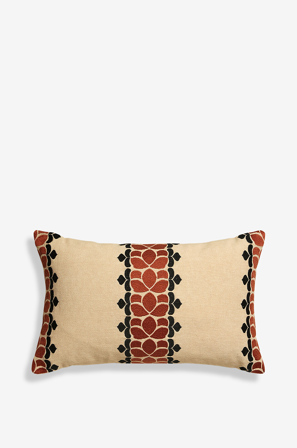 Coussin rectangulaire brodé Flore