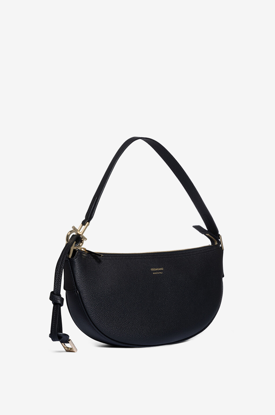 Sac hobo en cuir grainé Smile Small