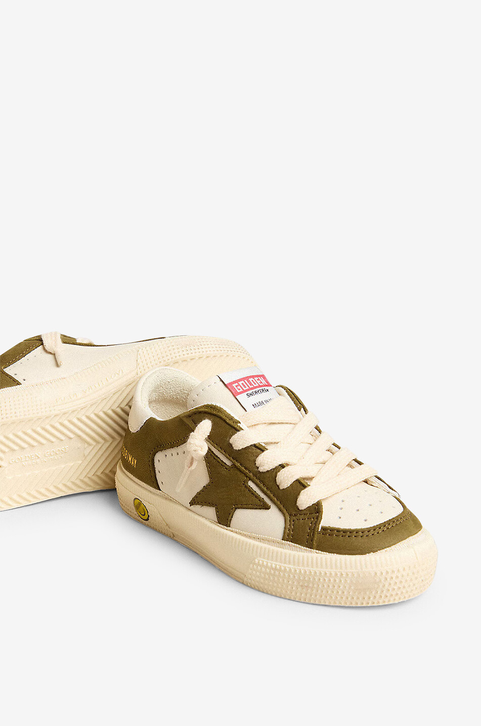 GOLDEN GOOSE Niedrige Jungen-Ledersneakers May Young Junge KHAKI 4