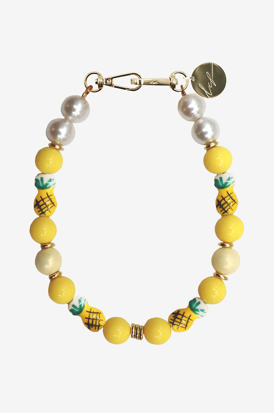LACOQUEFRANCAISE Vaiana kids' beaded phone necklace and chain strap Girl YELLOW 1