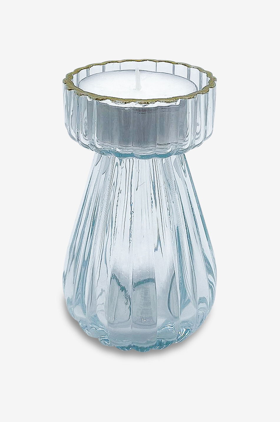 JF. THE REBORN HOME Transparentes Windlicht Haus WEISS 1