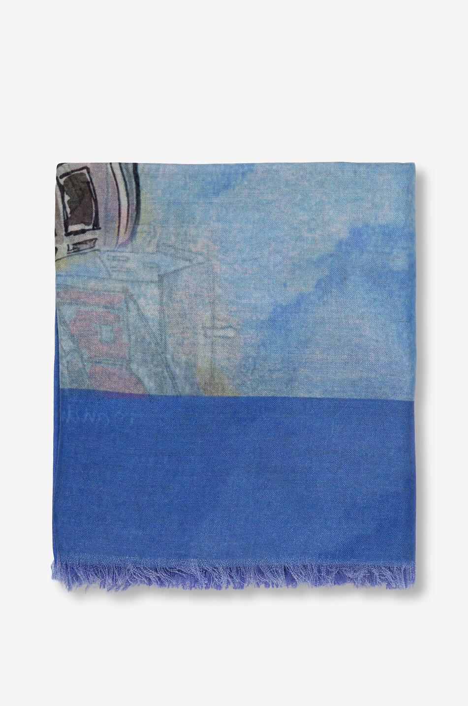 19 ANDREA'S 47 Écharpe en cachemire et soie Milano Homme BLEU MOYEN 1