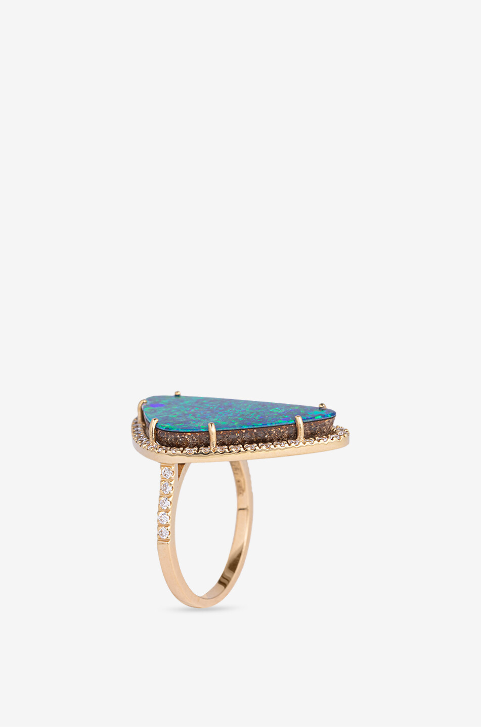 GBYG Atoll yellow gold ring with opal and diamonds Women GOLDEN 2