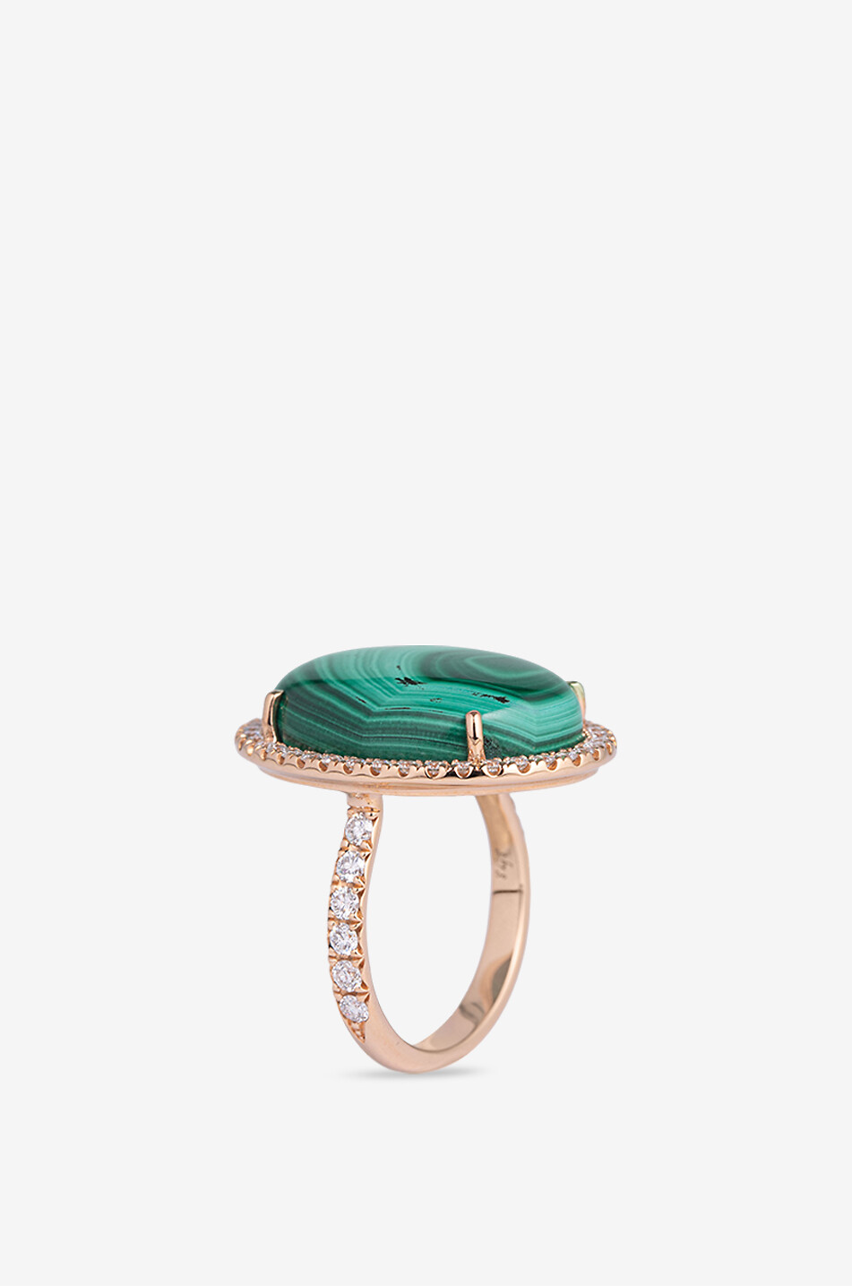 GBYG Bague en or rose et diamants Malachite Femme VERT 2