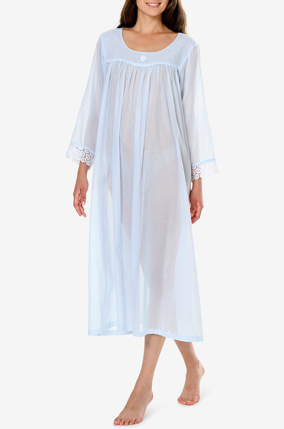 CELESTINE Chemise de nuit en coton Antonia Femme BLEU CLAIR 3