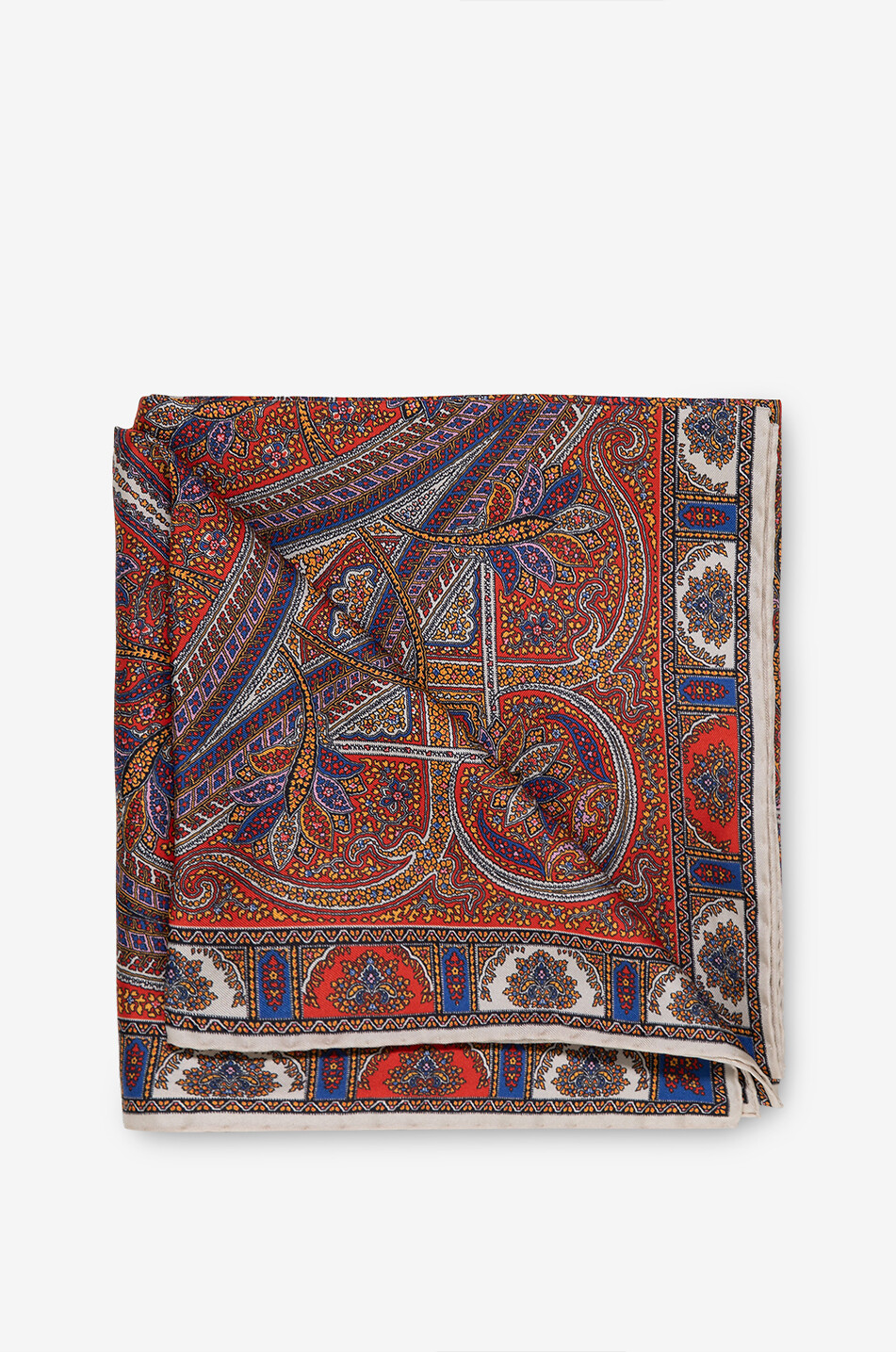 SAINT LAURENT PARIS Paisley Mandala silk twill shawl Women RED 2