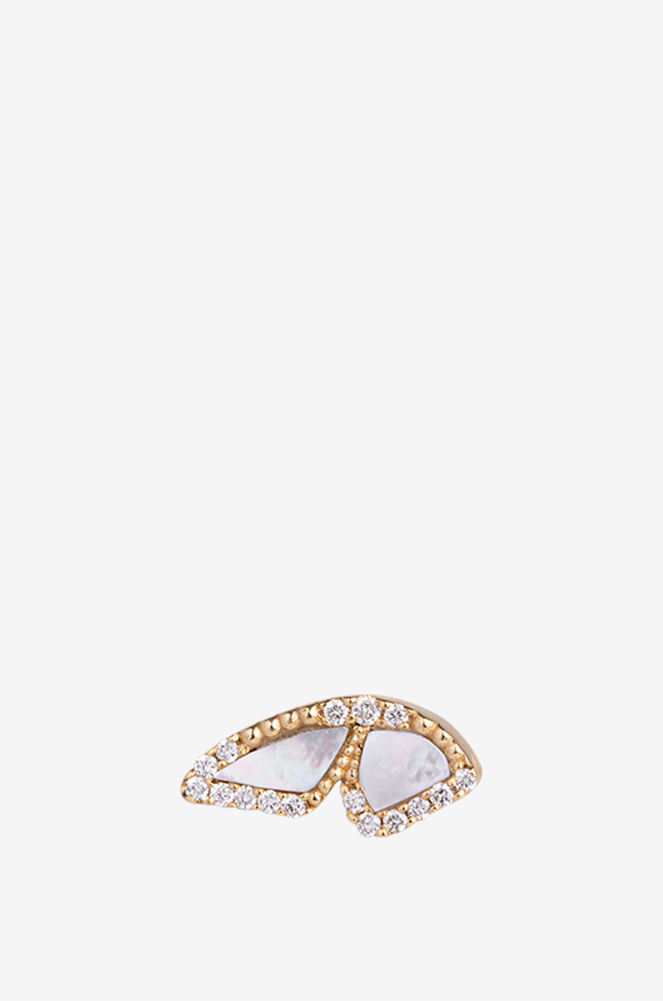 GBYG Papillon single yellow gold and mother-of-pearl ear stud Women GOLDEN 1