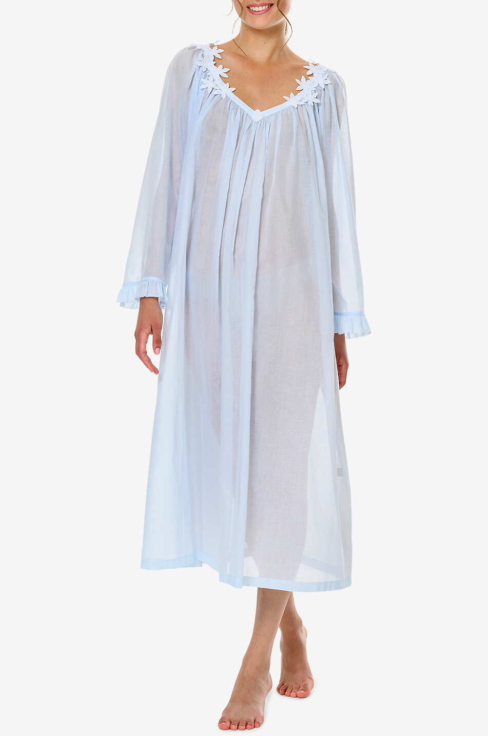 CELESTINE Chemise de nuit en coton Camilla Femme BLEU CLAIR 3