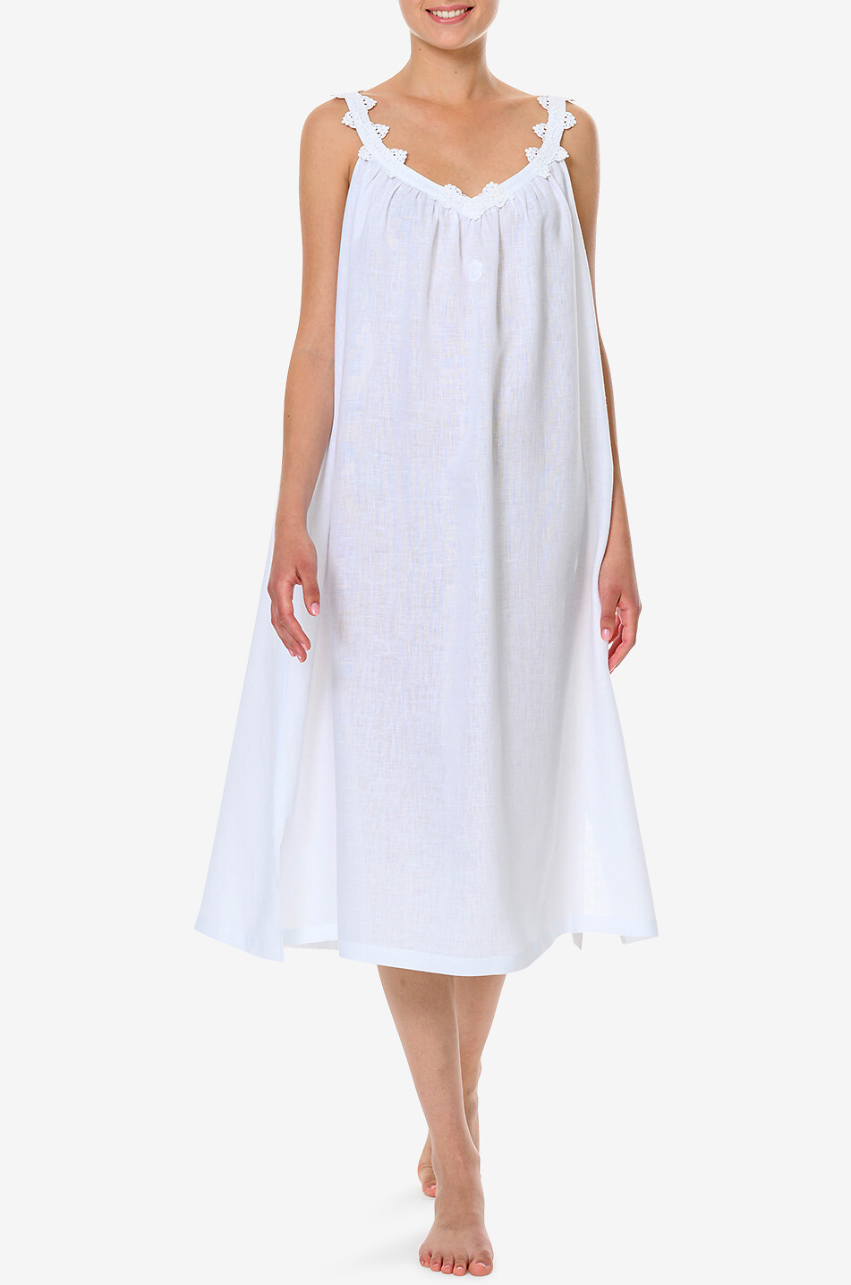 CELESTINE Gina linen nightdress Women WHITE 3