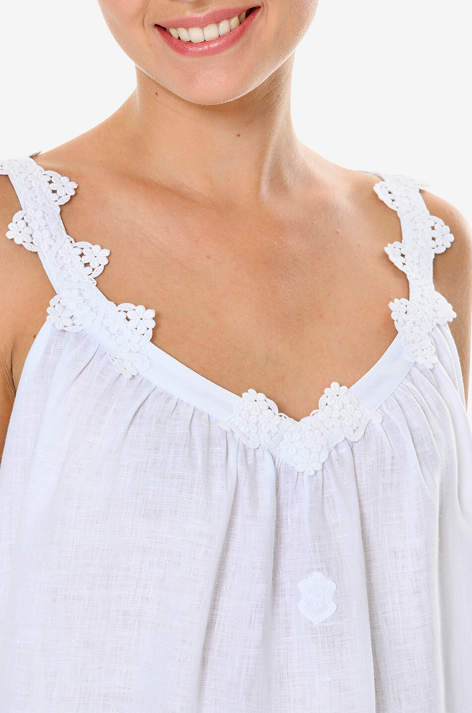 CELESTINE Gina linen nightdress Women WHITE 5